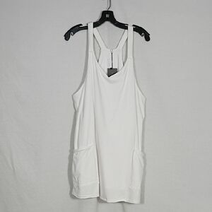 NWT T/S By Thrive White Tank Dress With Shorts And Pockets Size XL Summer